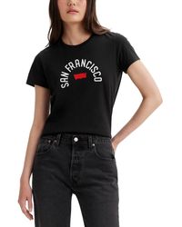 Levi s The Perfect Cotton City Graphic T shirt in Black Lyst