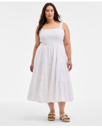 On 34th - On 34 Trendy Plus Size Smocked Eyelet Maxi Dress - Lyst