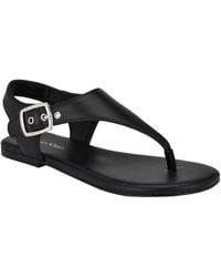 Calvin Klein - Moraca Round Toe Flat Casual Thong Sandals - Lyst