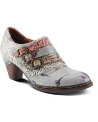 L'ARTISTE - L Artiste S Graphic Handpainted Floral Leather Shooties - Lyst