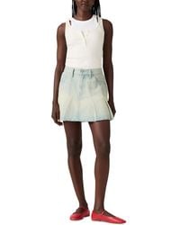 Levi's - Pleated Denim Mini Skirt - Lyst