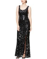 Alex & Eve - Sequined Scoop-neck Sleeveless Gown - Lyst