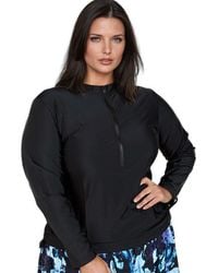 Calypsa - Plus Size Half-zip Nora Swim Top - Lyst