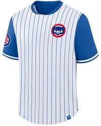 Fanatics - White/royal Chicago Cubs Pinstripe Walk Off Shirt - Lyst