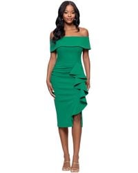 Betsy & Adam - Petite Off-the-shoulder Ruffle Sheath Dress - Lyst