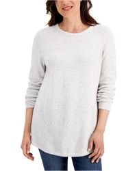 Karen Scott Womens Sweater Red Size 3X Plus Curved-Hem Marled Pullover $49 277