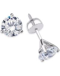 Macy's - Certified Near Colorless Diamond 3 Prong Stud Earrings 1 4 2 Ct. T.w. In 18k White Or - Lyst