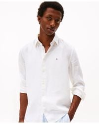 Tommy Hilfiger - Pigment-dyed Linen Button-down Long Sleeve Shirt - Lyst