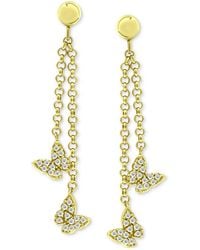 Giani Bernini - Cubic Zirconia Butterfly Chain Drop Earrings In 18k Gold-plated Sterling Silver, Created For Macy's - Lyst