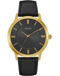 Guess - Analog Leather Watch - Lyst