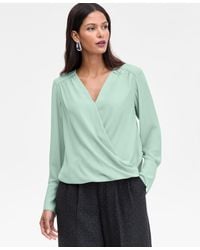 INC International Concepts - Surplice Long-sleeve Blouse - Lyst