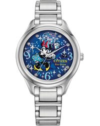 Citizen - Eco-drive Disney Disco Minnie Mouse Stainless Steel Bracelet Watch 37mm - Lyst