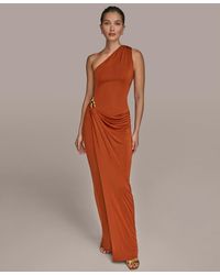 Donna Karan - Asymmetric Slinky-knit Gown - Lyst