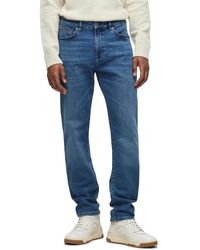 BOSS - Boss By Mid-blue Comfort-stretch Regular-fit Jeans - Lyst