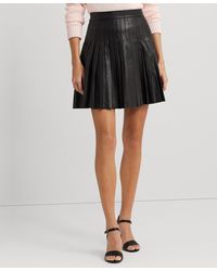 Lauren by Ralph Lauren - Mini Leather A-line Skirt - Lyst