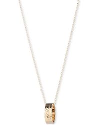 Lauren by Ralph Lauren - Gold-tone Script Logo Ring Pendant Necklace - Lyst