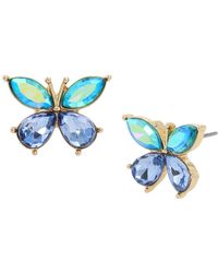 Betsey Johnson - Faux Stone Butterfly Gem Stud Earrings - Lyst
