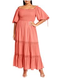 City Chic - Plus Size Love Shirred Dress - Lyst