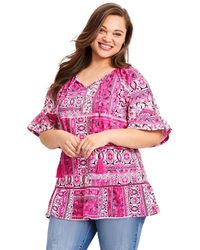 Avenue - Flutter Sleeve Top - Lyst
