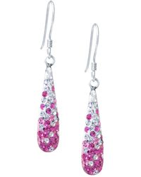 Giani Bernini - Pave Two Tone Crystal Teardrop Earrings Set In Sterling Silver. Available In Clear And Blue - Lyst