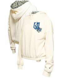 KTZ - Vegas Golden Knights Glam Game Quarter-zip Cropped Floral Pullover Hoodie - Lyst