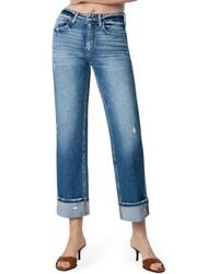 Flying Monkey - High Rise Cuffed Slim Wide Leg Jeans - Lyst