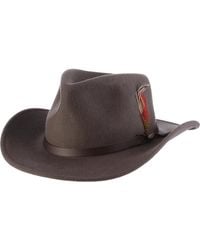 Scala - Crushable Felt Outback Hat - Lyst