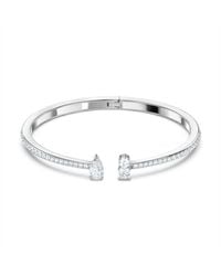 Swarovski - Attract Mixed Cuts Rhodium Plated Cuff - Lyst