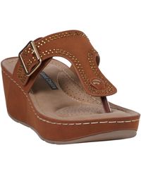 Gc Shoes - Alani Embellished Thong Wedge Sandals - Lyst