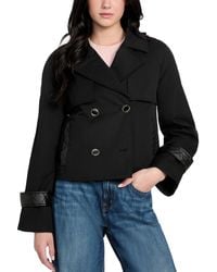 Guess - Cropped Quilted-trim Trench Coat - Lyst