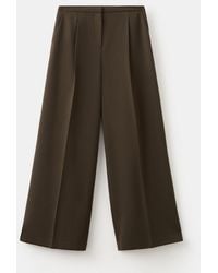 Mango - Wide-leg Mid-rise Pleated Pants - Lyst