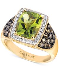 Le Vian - ® Green Apple Peridot (3-1/20 Ct. T.w.) & Diamond (5/8 Ct. T.w.) Halo Cushion Statement Ring In 14k Gold - Lyst