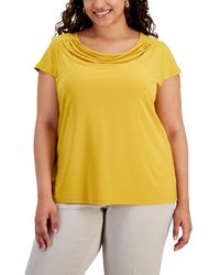 Kasper - Plus Size Cap-sleeve Cowlneck Blouse - Lyst