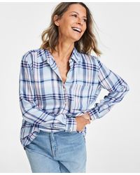 Style & Co. - Petite Plaid Printed Perfect Shirt - Lyst