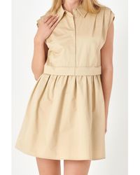 English Factory - Pleated Shoulder Shirt Dress - Lyst