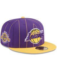KTZ - Purple/gold Los Angeles Lakers Pinstripe Two-tone 59fifty Fitted Hat - Lyst