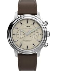 Timex - Chronograph Leather Watch - Lyst