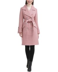 guess asymmetrical belted wool wrap coat