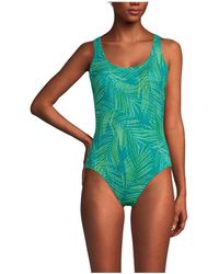 Lands' End - Long Chlorine Resistant X-back High Leg Soft Cup Tugless Sporty One Piece - Lyst
