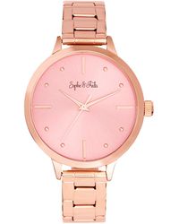 Sophie & Freda Leather Sonoma Watch in Pink Womens Accessories Watches 