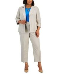 Kasper - Plus Size Linen Blend Jacket Keyhole Camisole Pants - Lyst