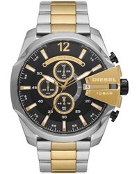 DIESEL - Mega Chief Chronograph Two-tone Stainless Steel Bracelet Watch - Lyst