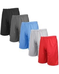 Galaxy By Harvic - 5-pack Lightweight Breathable Moisture Wicking Mesh Shorts - Lyst