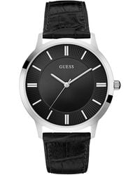 Guess - Analog Leather Watch - Lyst