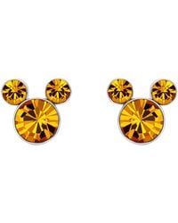 Disney - Mickey Mouse Silver Plated Birthstone Stud Earrings - Lyst