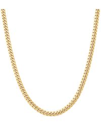 Italian Silver - Solid Cuban Chain Necklace - Lyst