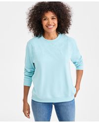 Style & Co. - Embroidered Crew Sweatshirt - Lyst
