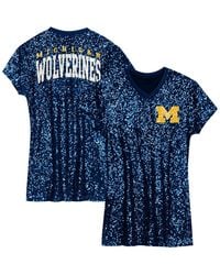 Outerstuff - Big Girls Michigan Wolverines Sequin V-neck Dress - Lyst