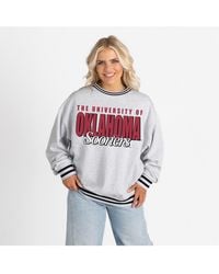 Gameday Couture - Gray Oklahoma Sooners Oversized Showdown Ringer Stripe Sweatshirt - Lyst
