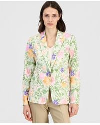 Tahari - Floral Printed Single-button Blazer - Lyst